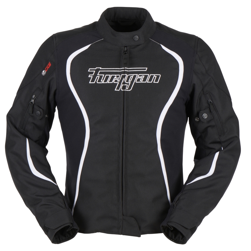 Giacca da moto da donna Furygan Odessa bianca e nera