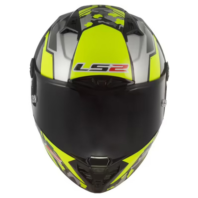 Casco moto integrale LS2 FF805 Thunder Carbon Space giallo fluo-grigio