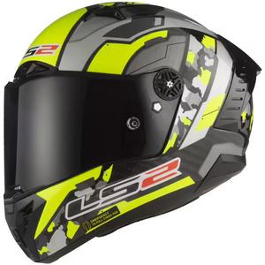Casco moto integrale LS2 FF805 Thunder Carbon Space giallo fluo-grigio