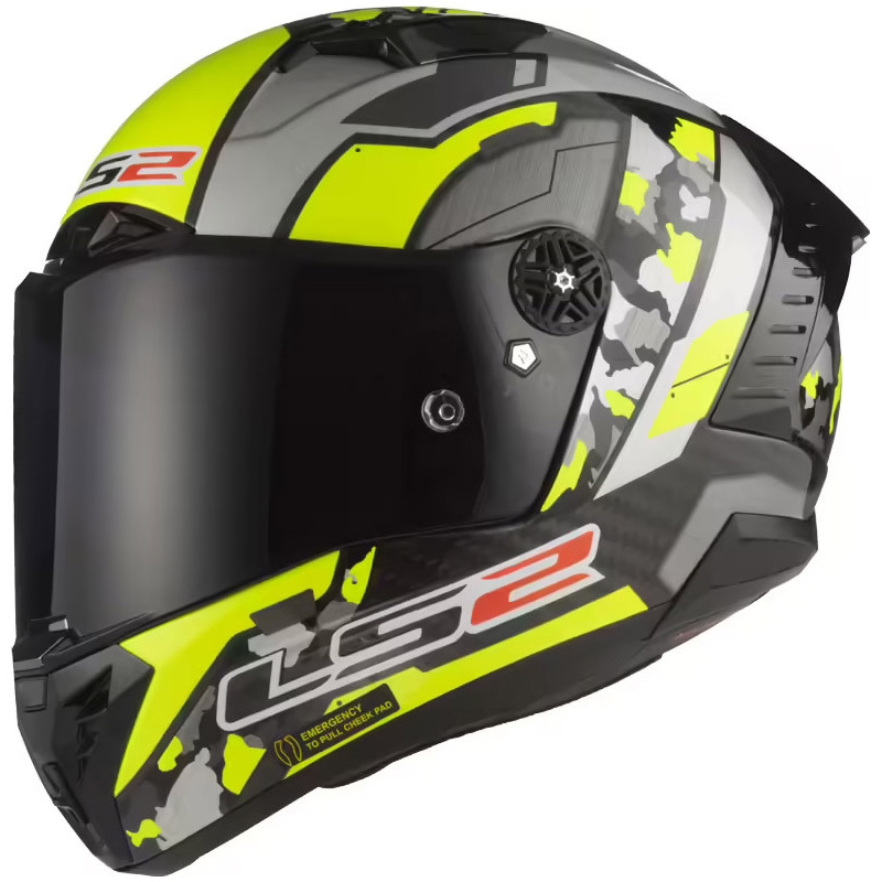 Casco moto integrale LS2 FF805 Thunder Carbon Space giallo fluo-grigio