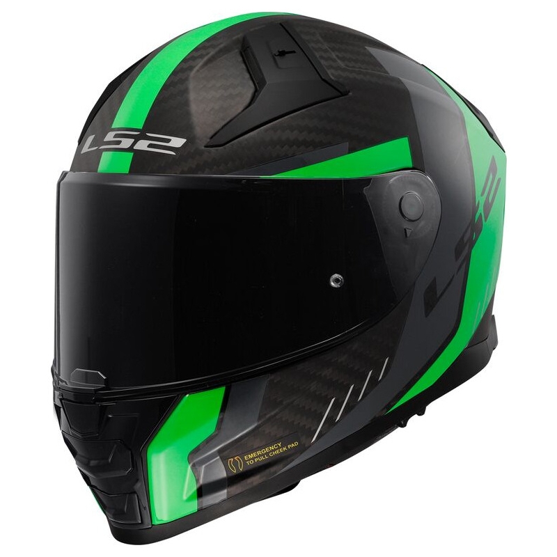 Integrální přilba na motorku LS2 FF811 Vector II Carbon Grid černo-fluo zelená matná