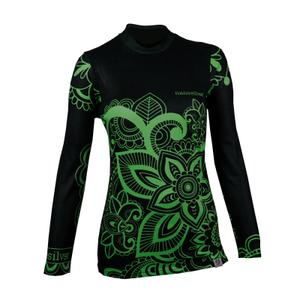 T-shirt termica donna nanosilver® Flower verde - manica lunga