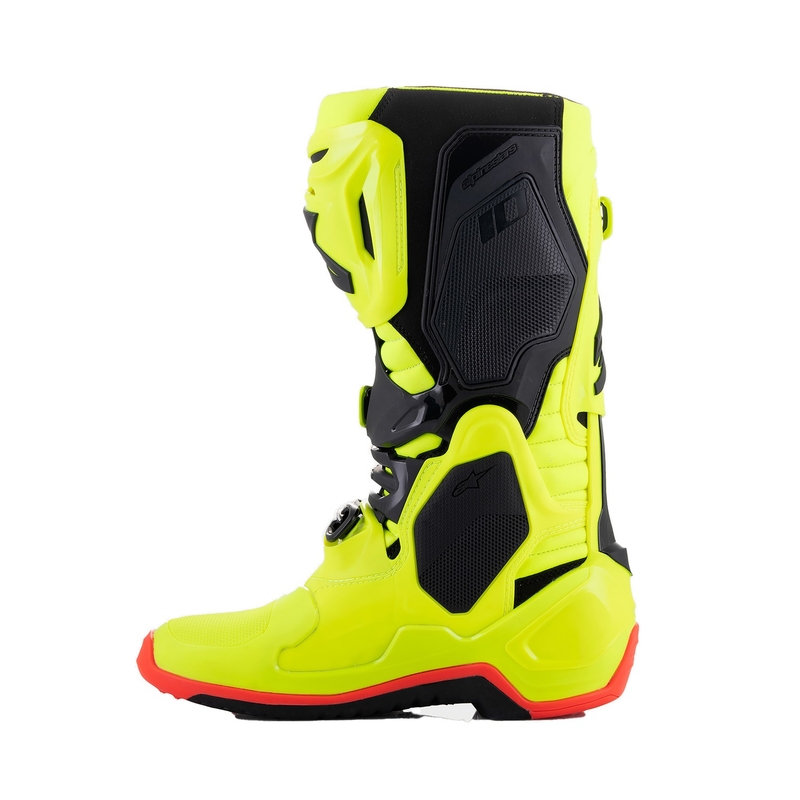 Stivali da moto Alpinestars Tech 10 giallo fluo-nero-rosso fluo