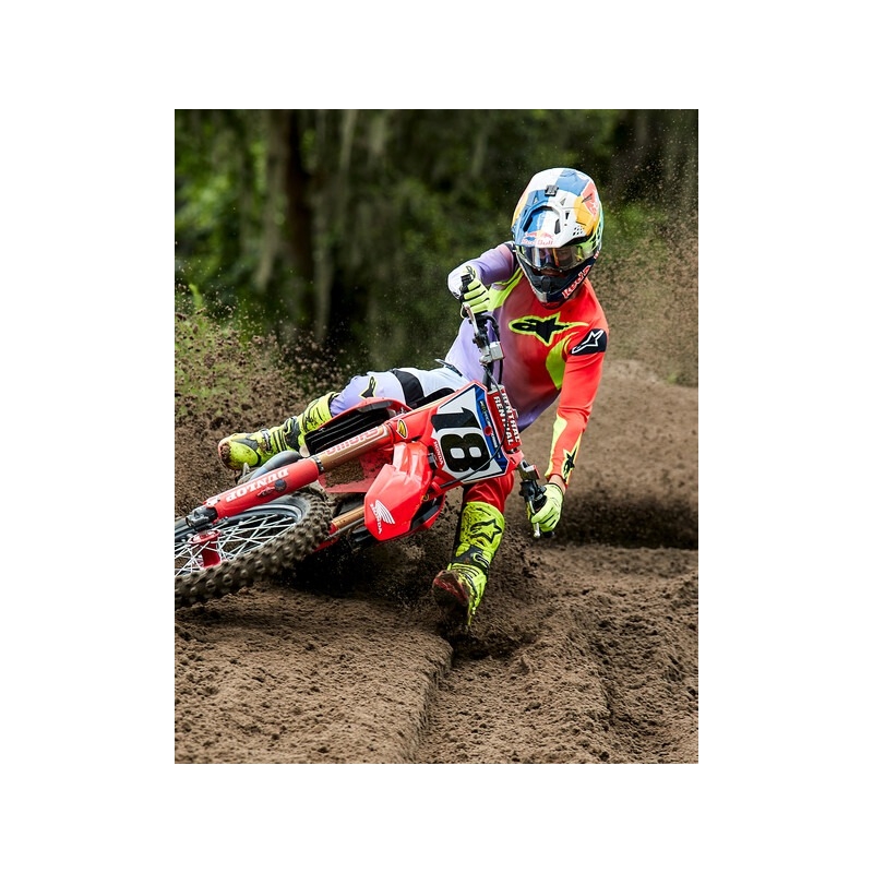 Stivali da moto Alpinestars Tech 10 giallo fluo-nero-rosso fluo