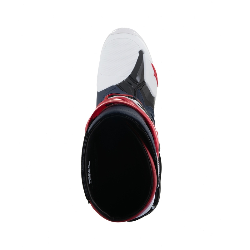 Stivali da moto perforati Alpinestars Tech 10 Supervented blu scuro-bianco-rosso-viola