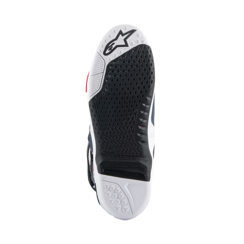Stivali da moto perforati Alpinestars Tech 10 Supervented blu scuro-bianco-rosso-viola