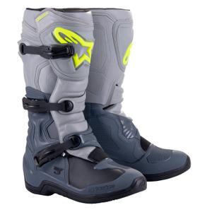 Stivali da moto Alpinestars Tech 3 grigio chiaro-nero-giallo fluo