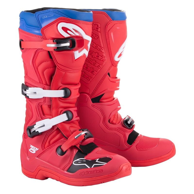 Stivali da moto Alpinestars Tech 5 rosso-blu-bianco-nero