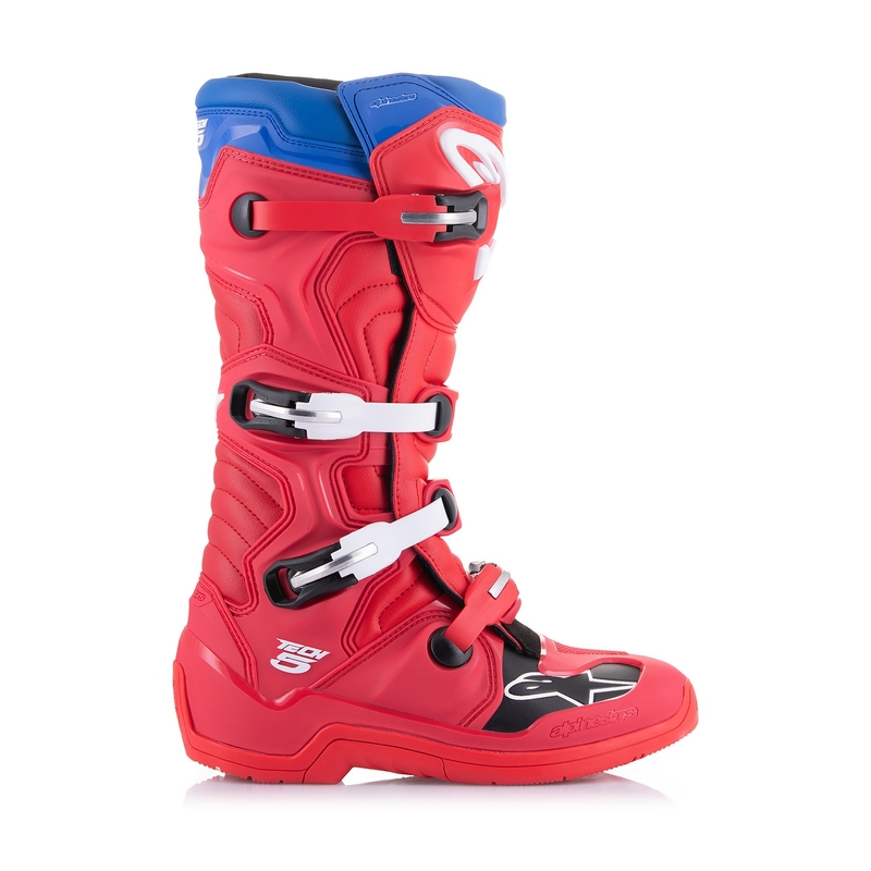 Stivali da moto Alpinestars Tech 5 rosso-blu-bianco-nero