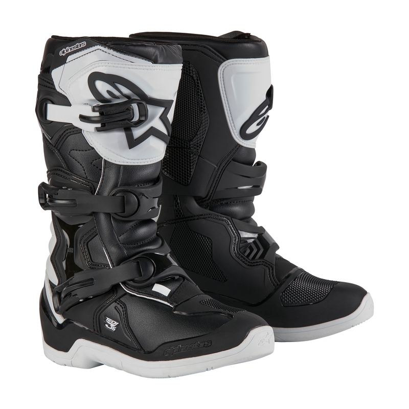 Alpinestars Tech 3S Youth Stivali da moto bianchi e neri per bambini