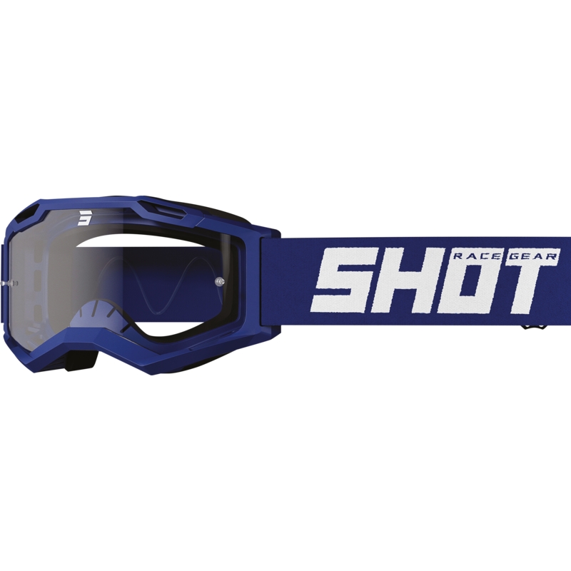 Occhiali da motocross per bambini Shot Rocket Kid 2.0 blu (plexi trasparente)