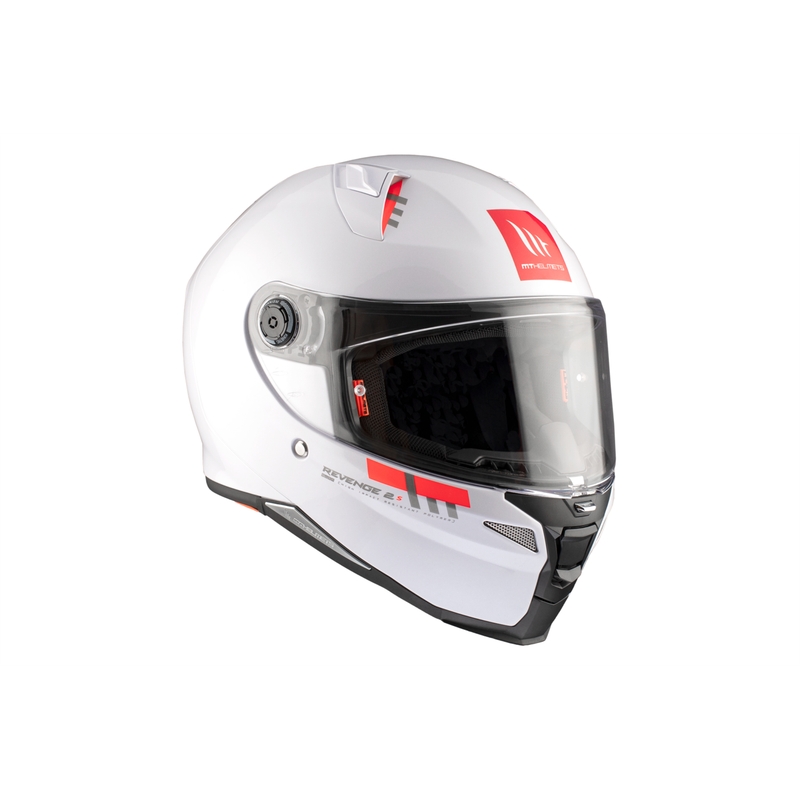 MT REVENGE 2 S SOLID A0 casco moto integrale bianco lucido