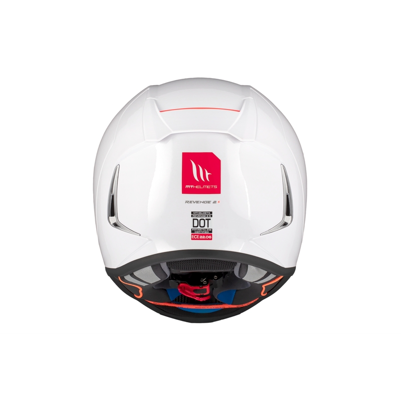 MT REVENGE 2 S SOLID A0 casco moto integrale bianco lucido