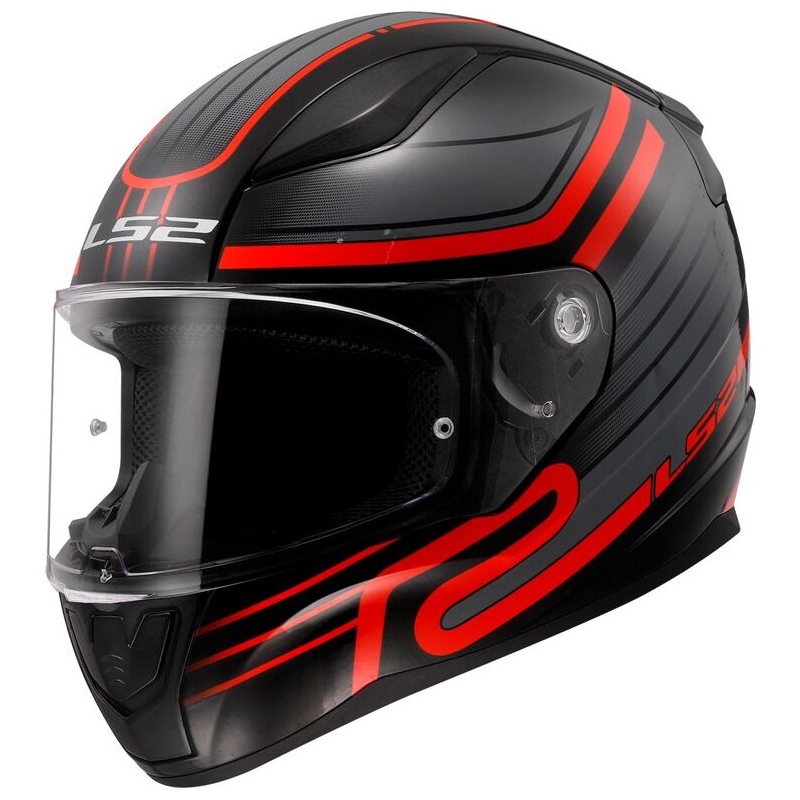 Casco moto integrale LS2 FF353 RAPID II Circuit nero-rosso lucido