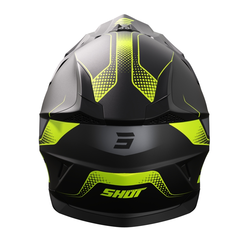 Casco da motocross per moto Shot Pulse Edge nero-giallo fluo opaco Saldi