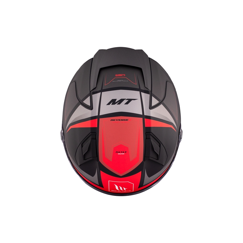 Casco moto integrale MT REVENGE 2 S HATAX B5 nero-grigio-rosso