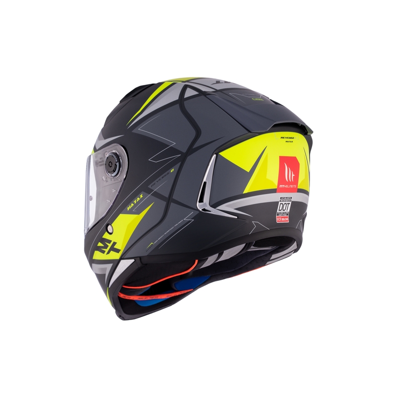 Casco moto integrale MT REVENGE 2 S HATAX C3 nero-grigio-giallo