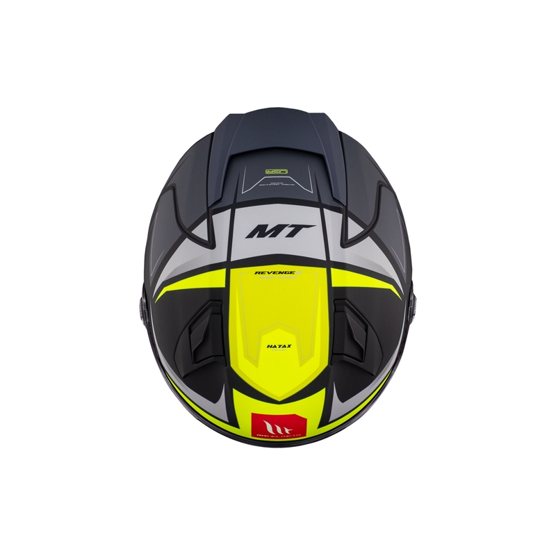 Casco moto integrale MT REVENGE 2 S HATAX C3 nero-grigio-giallo