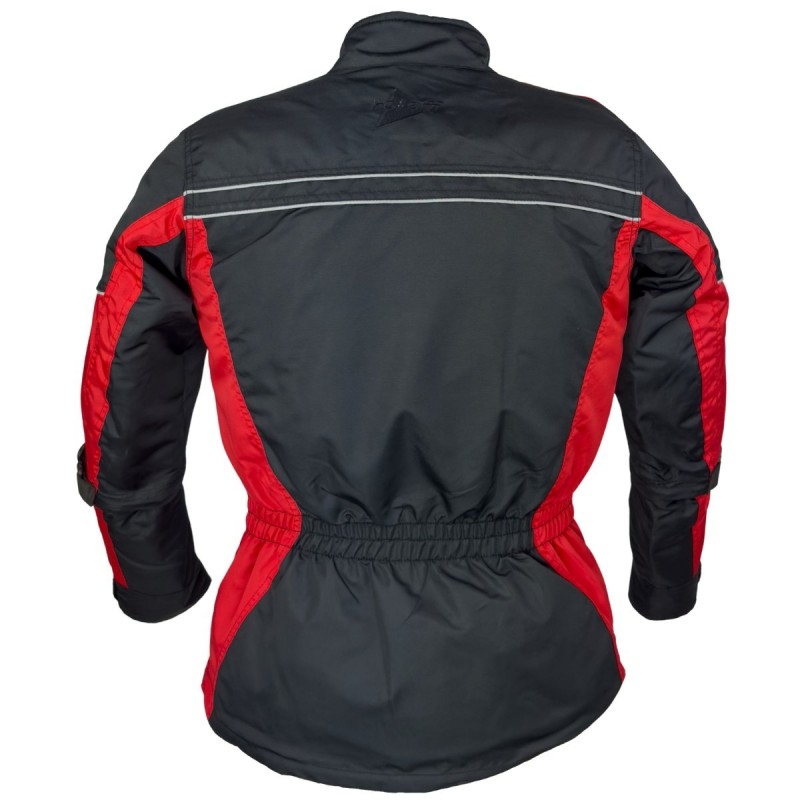 Giacca da moto da bambino Roleff Taslan nero-rosso