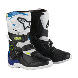 Alpinestars Tech 3S Kids 2024 Bianco-Nero-Blu Stivali da Moto per Bambini