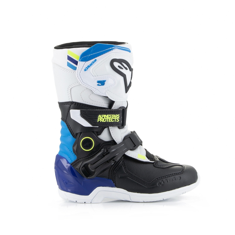 Stivali da moto per bambini Alpinestars Tech 3S Bianco-Nero-Blu