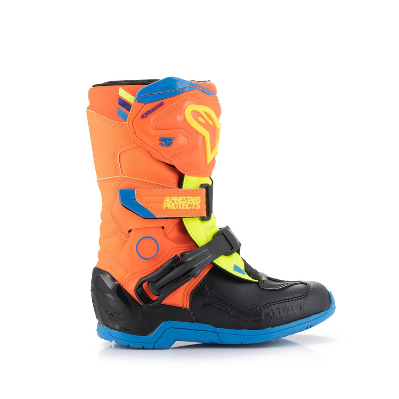 Alpinestars Tech 3S Kids Arancione fluo-Blu-Giallo fluo-Nero Stivali da moto per bambini