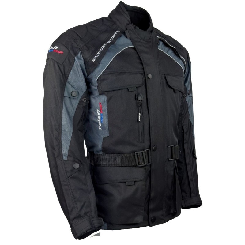 Giacca da moto Roleff Liverpool nero-grigio