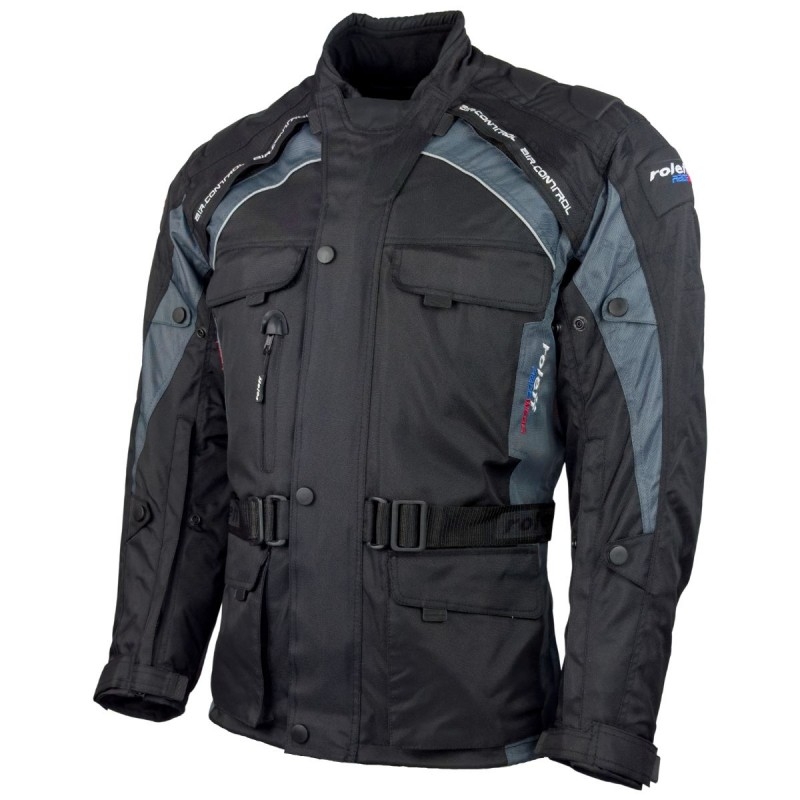 Giacca da moto Roleff Liverpool nero-grigio