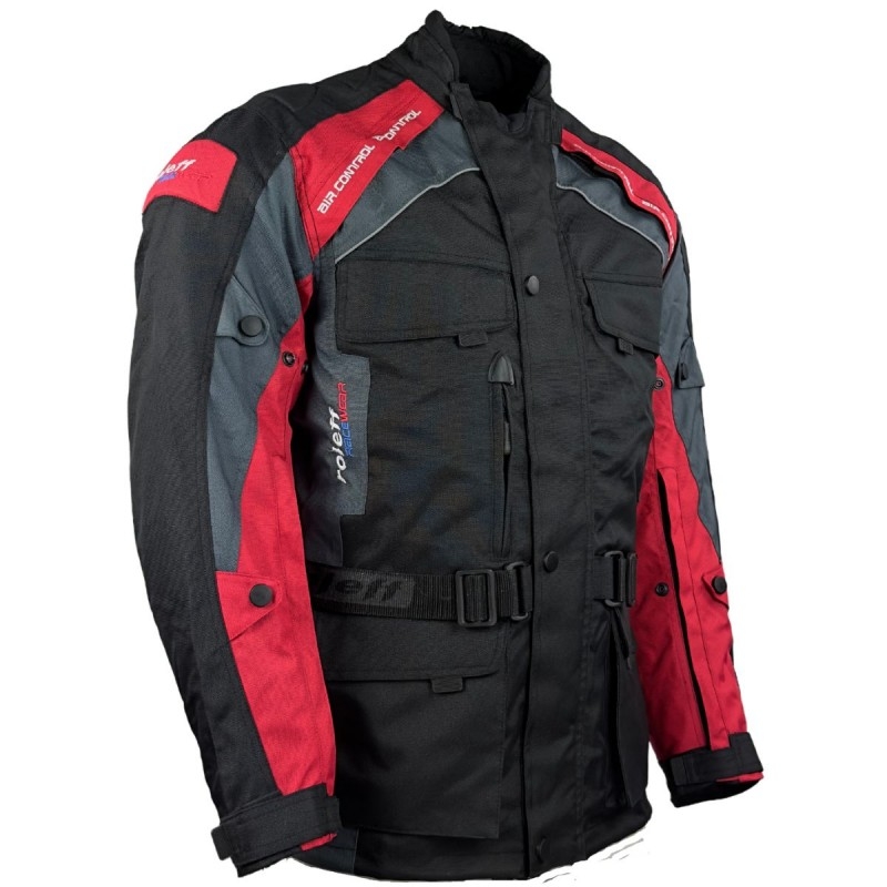 Giacca da moto Roleff Liverpool nera e rossa