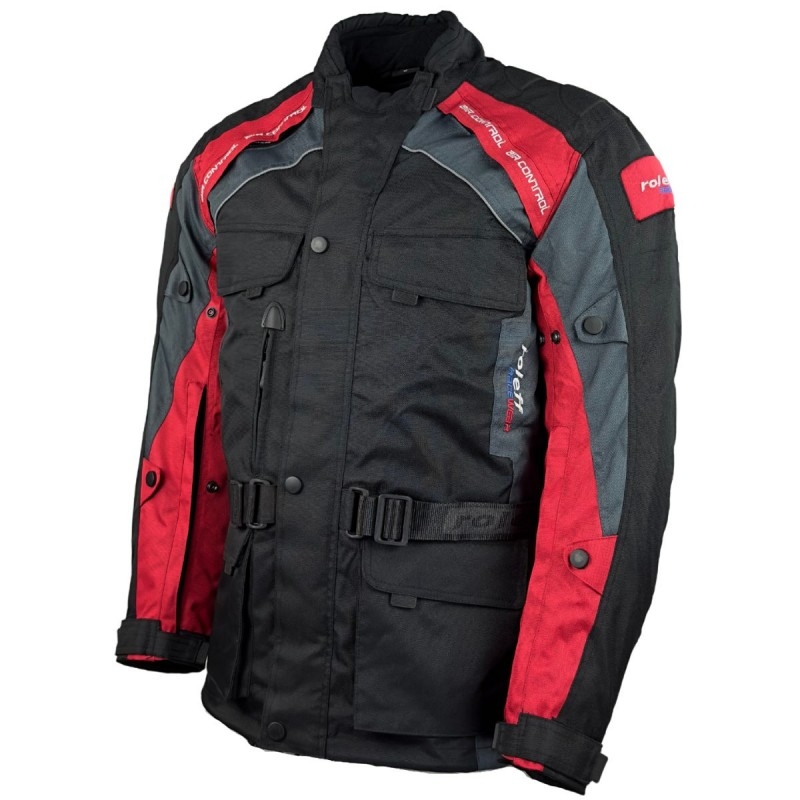 Giacca da moto Roleff Liverpool nera e rossa