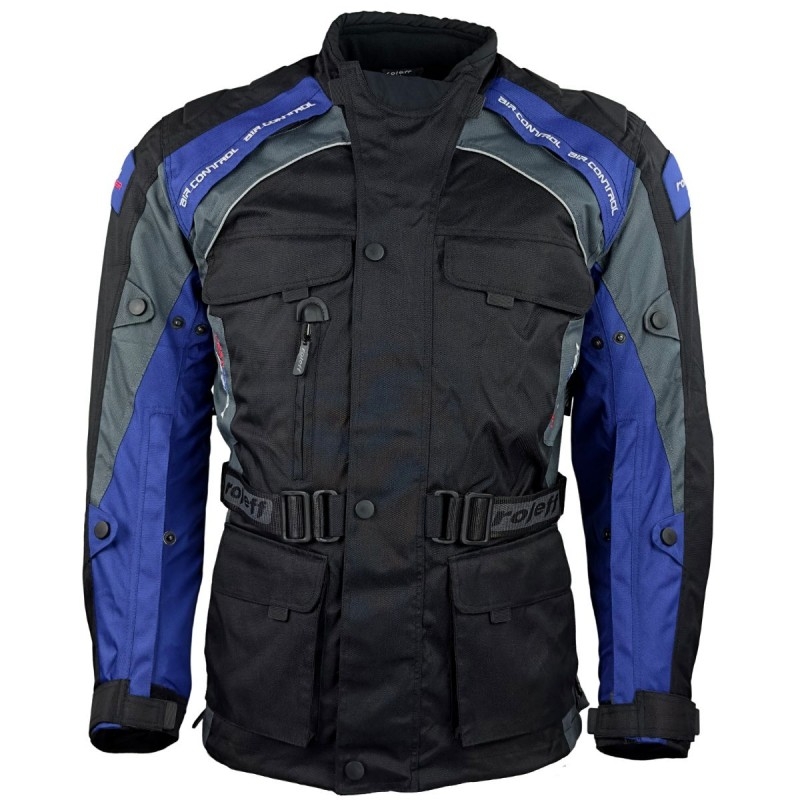 Giacca da moto Roleff Liverpool nera e blu