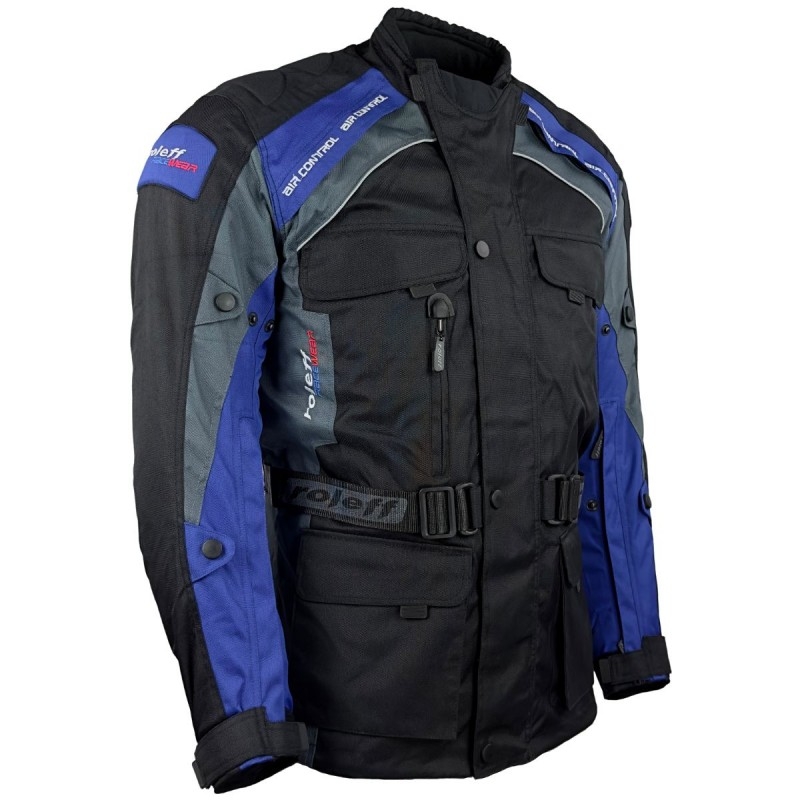 Giacca da moto Roleff Liverpool nera e blu