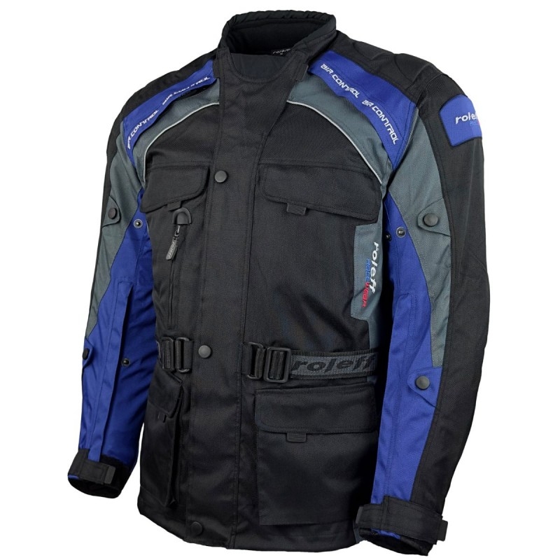 Giacca da moto Roleff Liverpool nera e blu