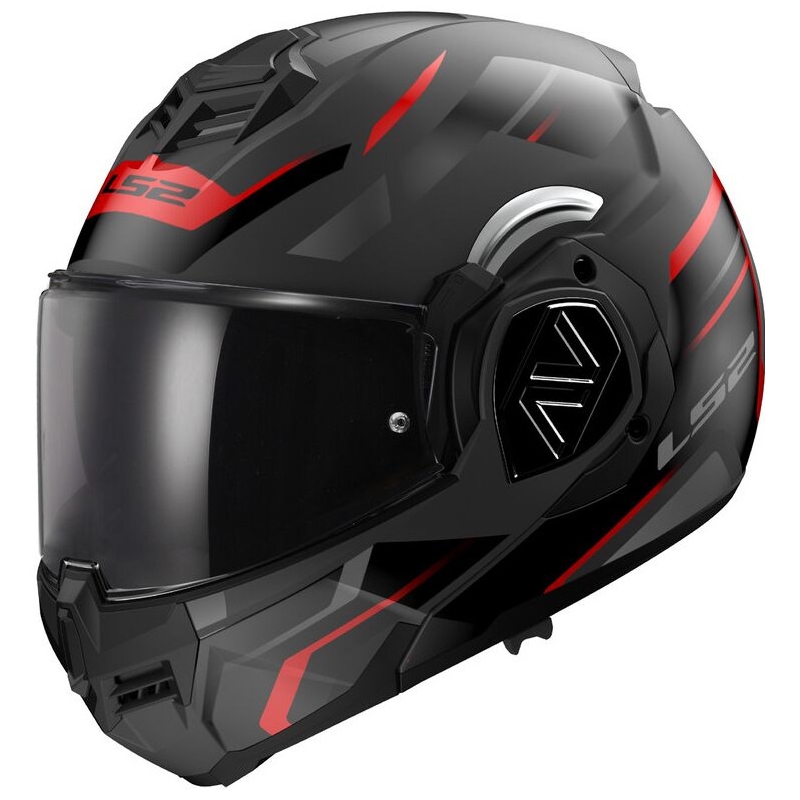 Casco moto flip-up LS2 FF906 Advant Kuka nero-rosso opaco