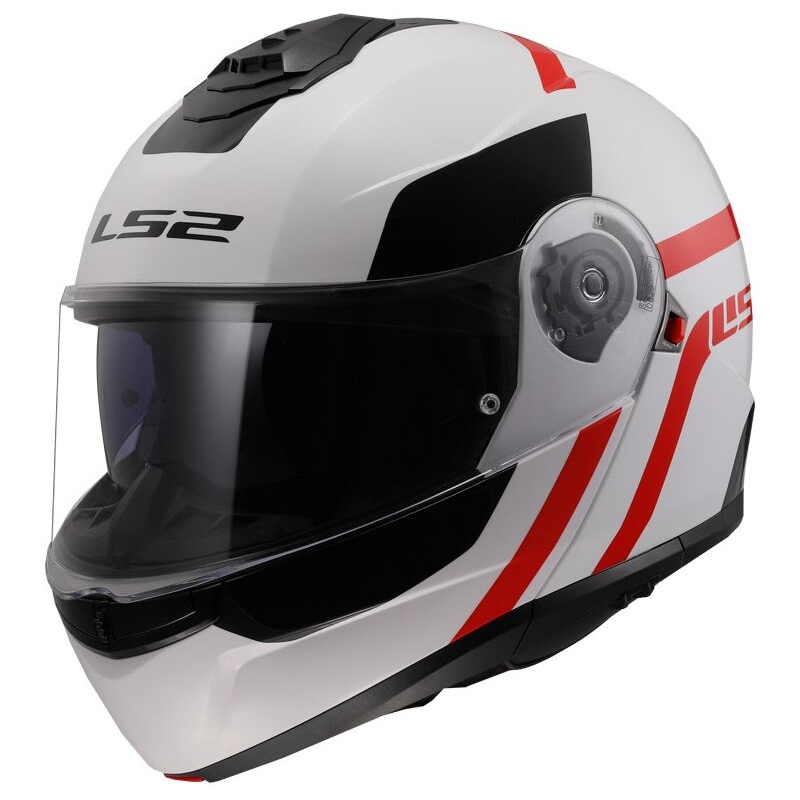 Casco ribaltabile LS2 FF908 Strobe II Autox bianco-rosso