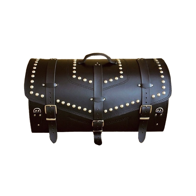 Borsa in pelle con serratura RSA K182 nera con rivetti 57 l