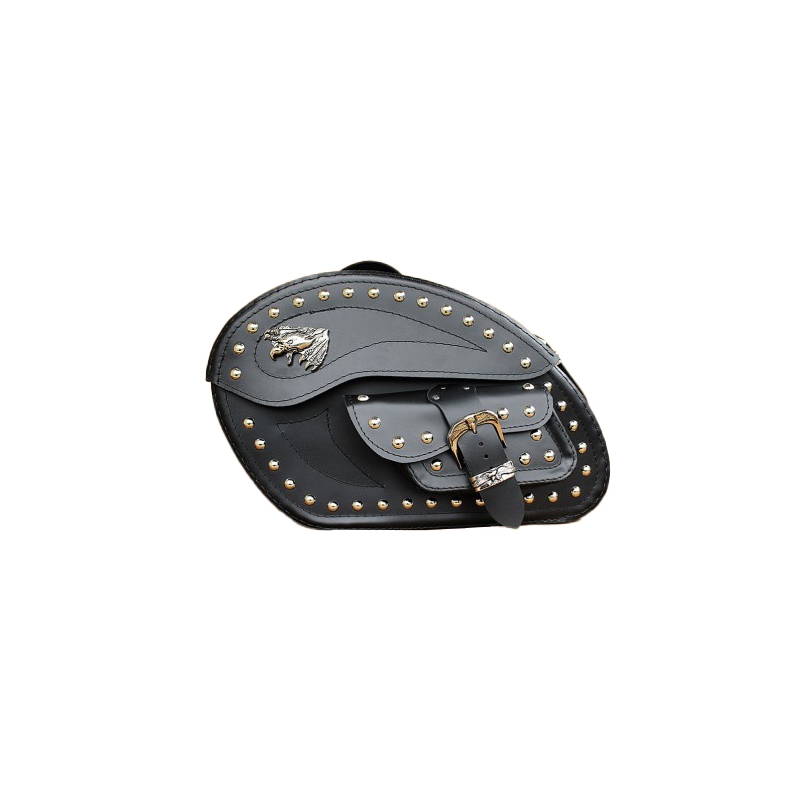 Borse da moto in pelle RSA S262 nero con rivetti 26 l