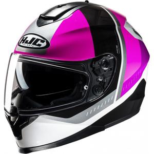 Casco moto integrale HJC C70N Alia MC8 nero-bianco-rosa