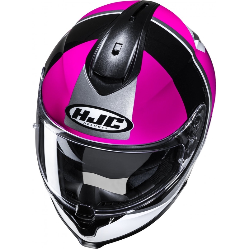 Casco moto integrale HJC C70N Alia MC8 nero-bianco-rosa