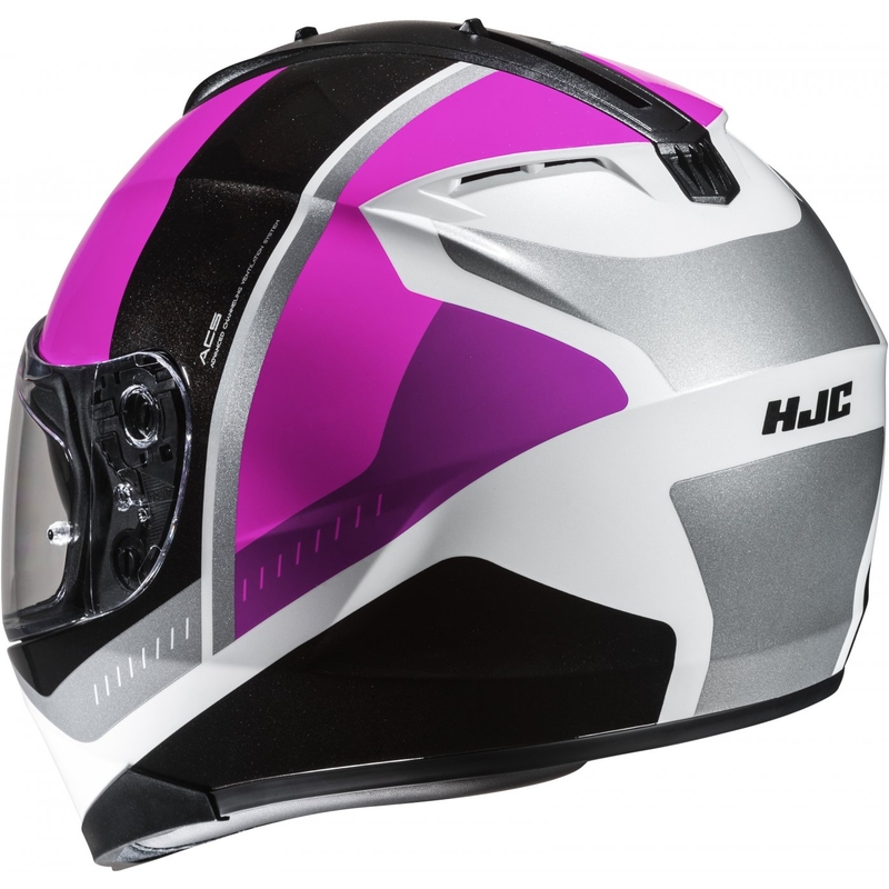 Casco moto integrale HJC C70N Alia MC8 nero-bianco-rosa