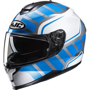 Casco moto integrale HJC C70N Holt MC2 bianco-grigio-blu