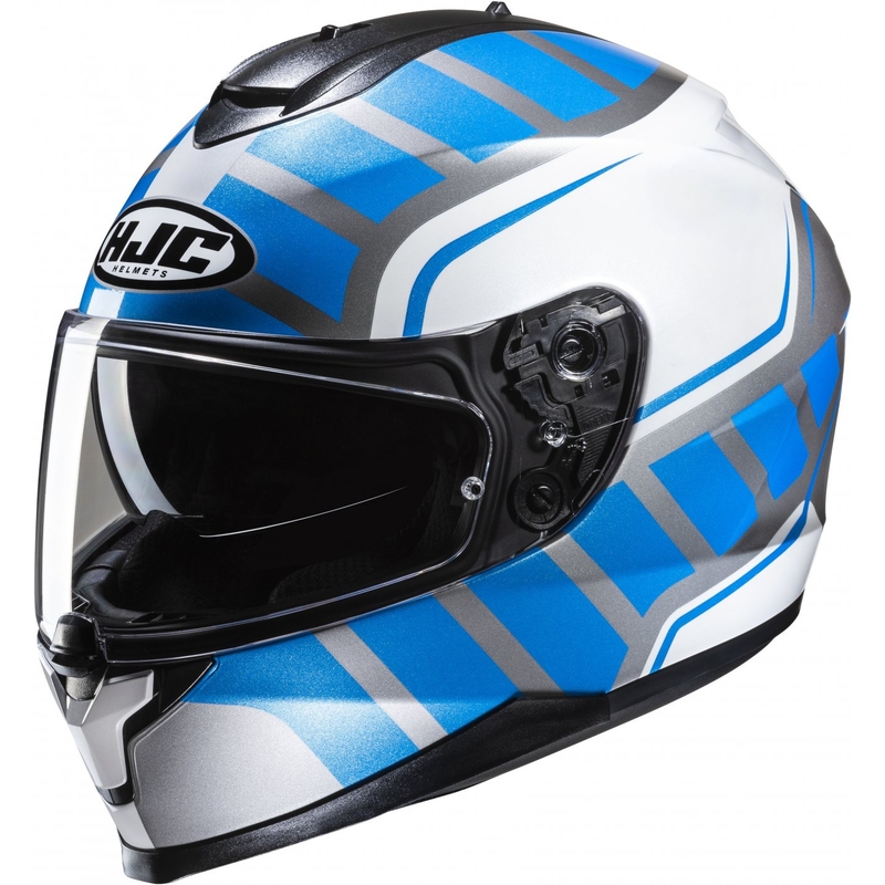 Casco moto integrale HJC C70N Holt MC2 bianco-grigio-blu