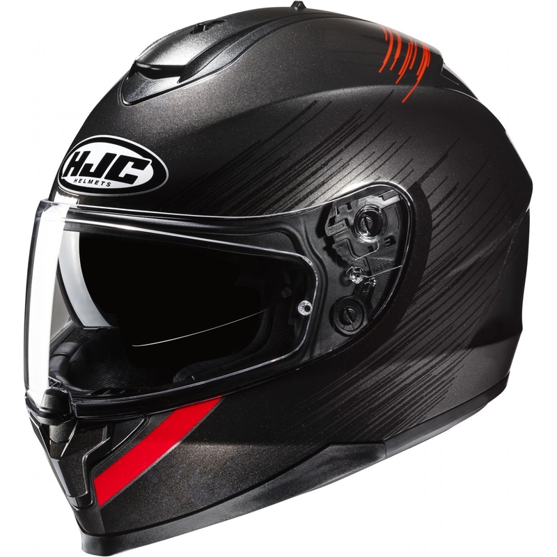 Casco moto integrale HJC C70N Sway MC1 rosso-nero