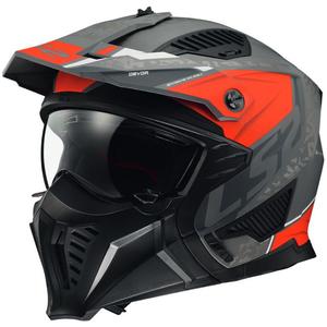 Casco moto LS2 OF606 Drifter Devor argento-titanio-rosso