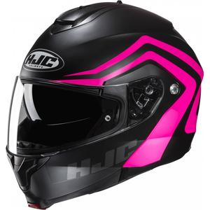 Casco moto ribaltabile HJC C91N Nepos MC8SF nero e rosa