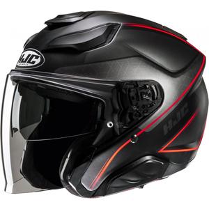 Casco moto aperto HJC F31 Ludi MC1SF nero-rosso
