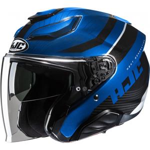 Casco moto aperto HJC F31 Naby MC2 nero-blu