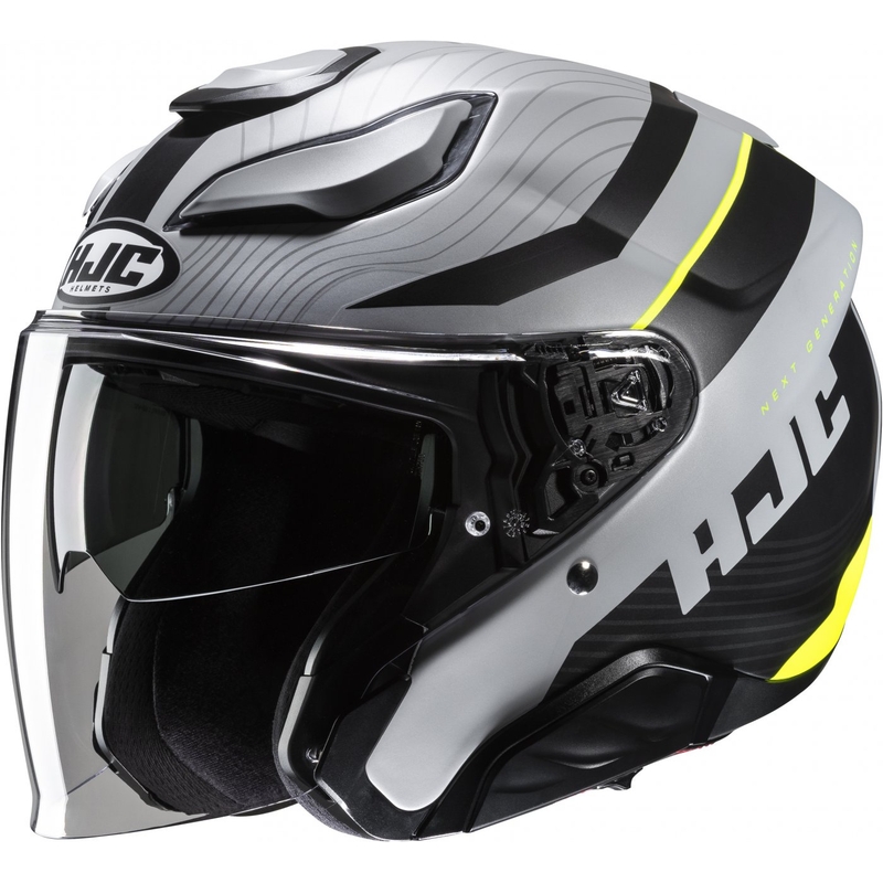 Casco moto aperto HJC F31 Naby MC3HSF grigio-nero-giallo fluo