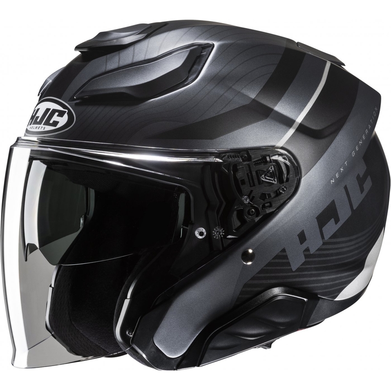 Casco moto aperto HJC F31 Naby MC5SF grigio-nero