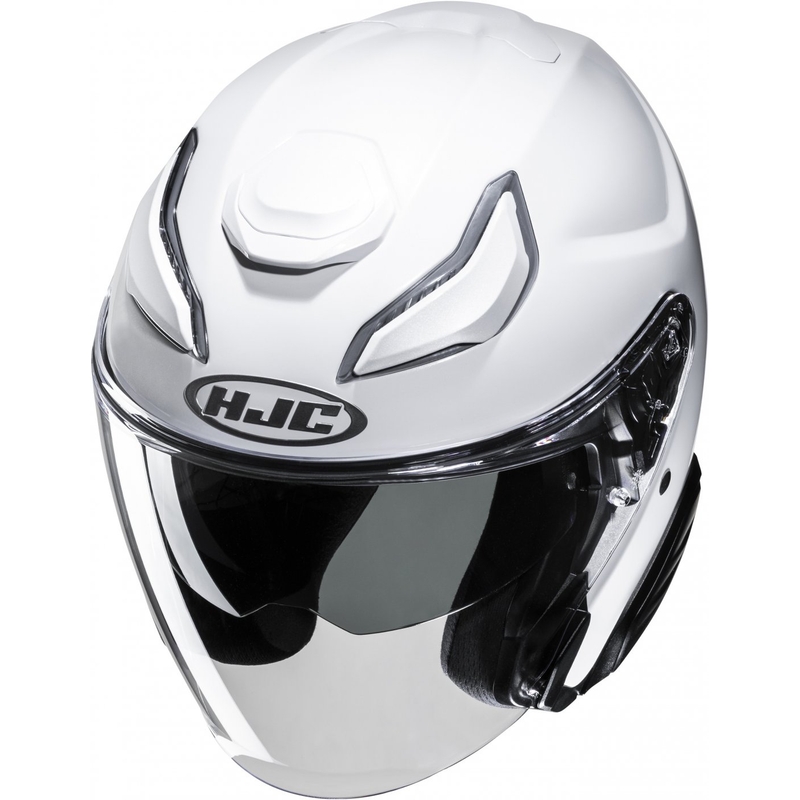 Casco moto aperto HJC F31 Solido bianco perla